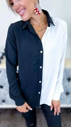 The ZigZag Stripe Black Cocktail Mood Top TOPS & TUNICS