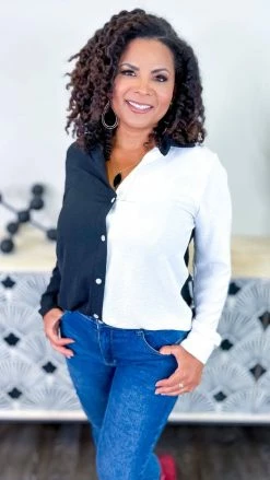 The ZigZag Stripe Black Cocktail Mood Top TOPS & TUNICS