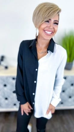 The ZigZag Stripe Black Cocktail Mood Top TOPS & TUNICS