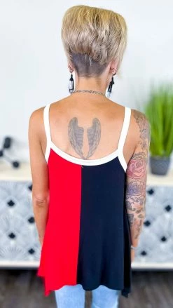 The ZigZag Stripe Black Color Craze Tank [NO RETURNS]