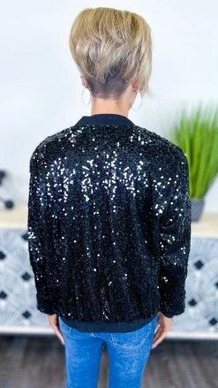 The ZigZag Stripe OUTERWEAR Black Concert Bomber Jacket