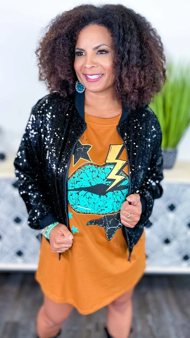 The ZigZag Stripe OUTERWEAR Black Concert Bomber Jacket