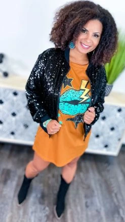 The ZigZag Stripe OUTERWEAR Black Concert Bomber Jacket