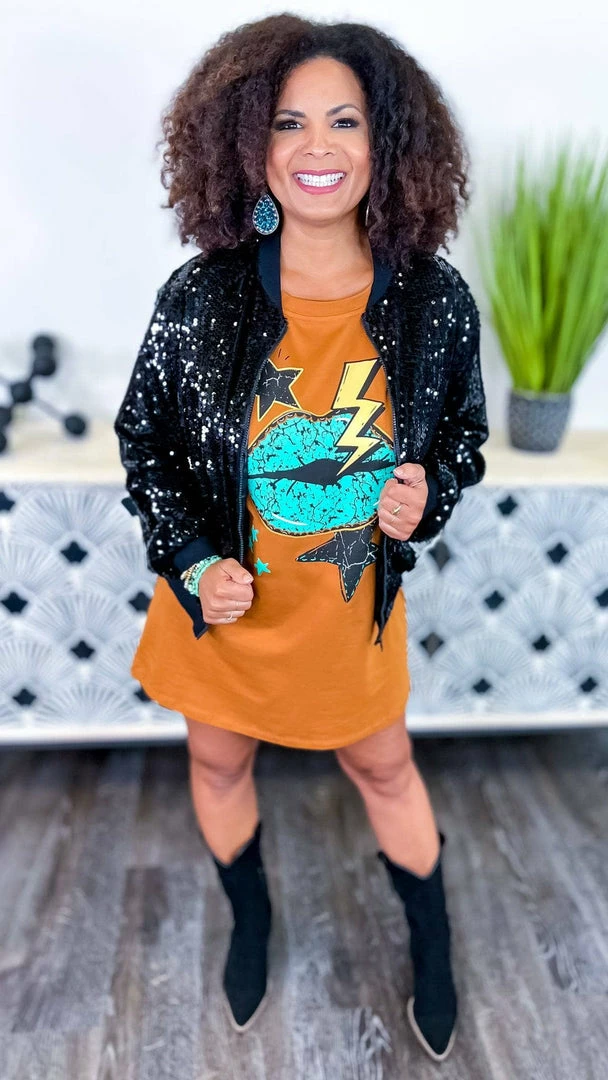 The ZigZag Stripe OUTERWEAR Black Concert Bomber Jacket