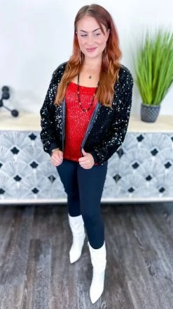 The ZigZag Stripe OUTERWEAR Black Concert Bomber Jacket