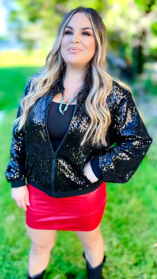 The ZigZag Stripe OUTERWEAR Black Concert Bomber Jacket