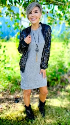 The ZigZag Stripe OUTERWEAR Black Concert Bomber Jacket