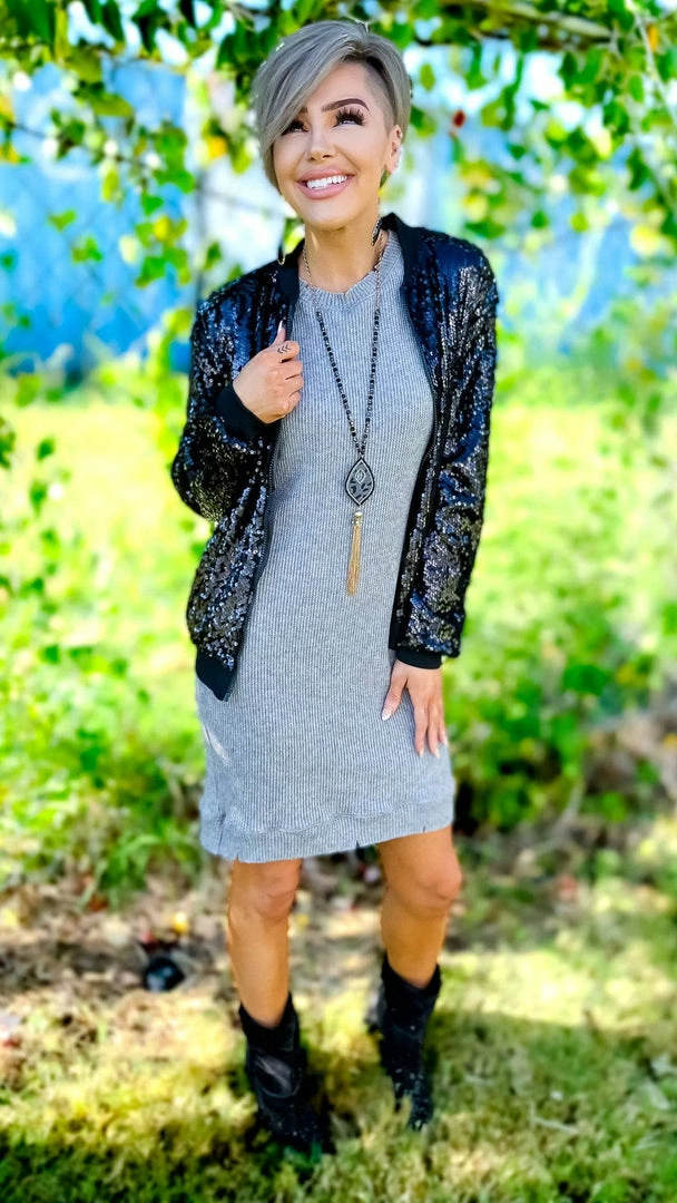 The ZigZag Stripe OUTERWEAR Black Concert Bomber Jacket