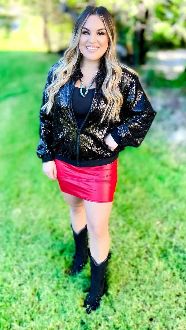 The ZigZag Stripe OUTERWEAR Black Concert Bomber Jacket