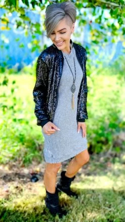 The ZigZag Stripe OUTERWEAR Black Concert Bomber Jacket