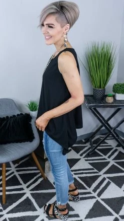 The ZigZag Stripe Black Concert Vibes Tank TOPS & TUNICS