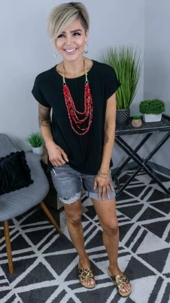 The ZigZag Stripe Black Daily Dose Top [NO RETURNS]