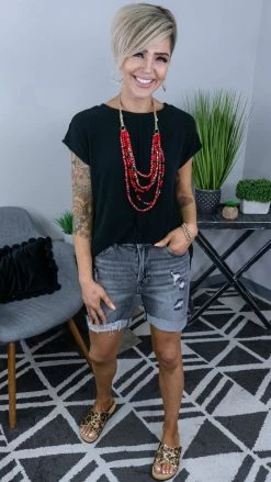 The ZigZag Stripe Black Daily Dose Top [NO RETURNS]