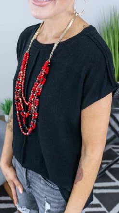 The ZigZag Stripe Black Daily Dose Top [NO RETURNS]