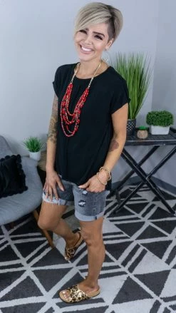 The ZigZag Stripe Black Daily Dose Top [NO RETURNS]