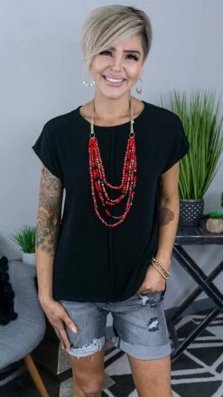 The ZigZag Stripe Black Daily Dose Top [NO RETURNS]