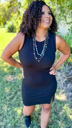 The ZigZag Stripe Black Desert Valley Dress