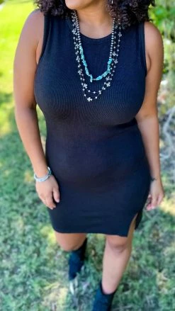 The ZigZag Stripe Black Desert Valley Dress