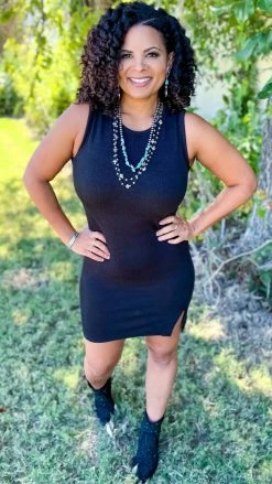 The ZigZag Stripe Black Desert Valley Dress