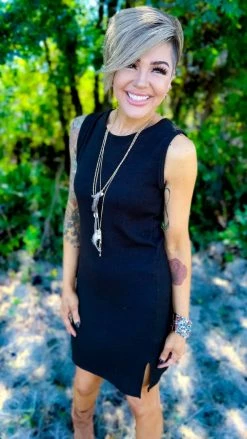 The ZigZag Stripe Black Desert Valley Dress