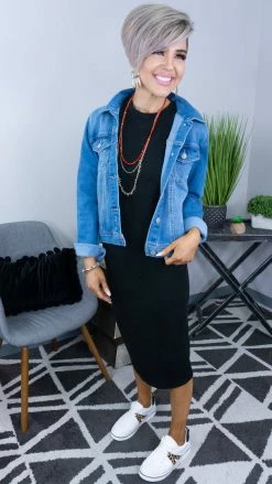 The ZigZag Stripe Black Embracing Us Dress DRESSES