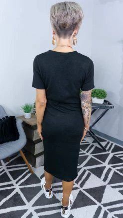 The ZigZag Stripe Black Embracing Us Dress DRESSES