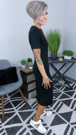 The ZigZag Stripe Black Embracing Us Dress DRESSES