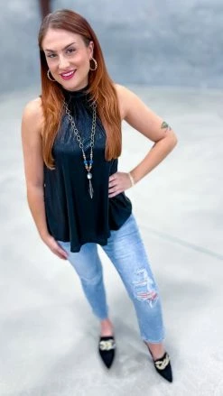 Andree TOPS & TUNICS Black Enchanted Evenings Top