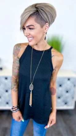 The ZigZag Stripe Black Festival Babe Tank TOPS & TUNICS