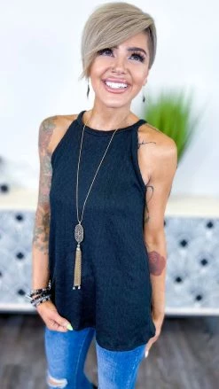 The ZigZag Stripe Black Festival Babe Tank TOPS & TUNICS