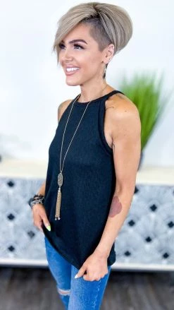 The ZigZag Stripe Black Festival Babe Tank TOPS & TUNICS