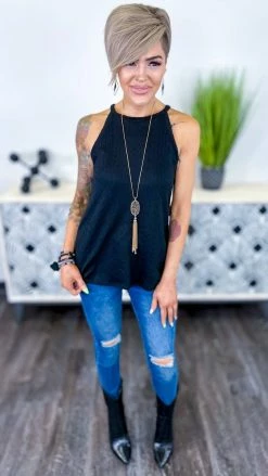 The ZigZag Stripe Black Festival Babe Tank TOPS & TUNICS