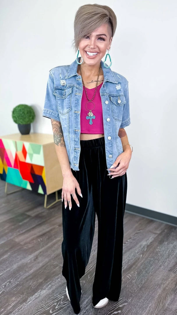 Zenana Black Flirt Alert Pants BOTTOMS