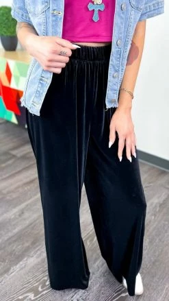 Zenana Black Flirt Alert Pants BOTTOMS