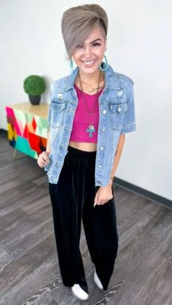 Zenana Black Flirt Alert Pants BOTTOMS