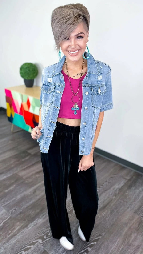 Zenana Black Flirt Alert Pants BOTTOMS