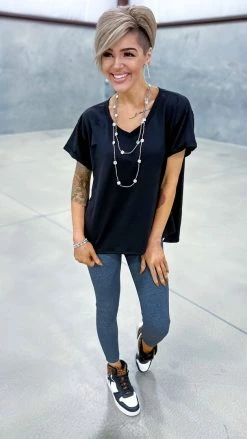 The ZigZag Stripe Black Flirtatious Friendship Top [NO RETURNS] TOPS & TUNICS