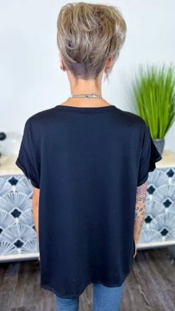 The ZigZag Stripe Black Flirtatious Friendship Top [NO RETURNS] TOPS & TUNICS