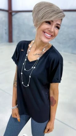 The ZigZag Stripe Black Flirtatious Friendship Top [NO RETURNS] TOPS & TUNICS