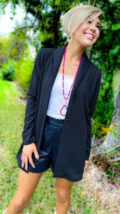 The ZigZag Stripe Black Flirty Impression Shorts BOTTOMS