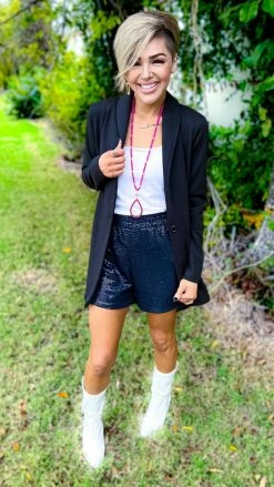 The ZigZag Stripe Black Flirty Impression Shorts BOTTOMS