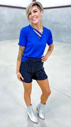 The ZigZag Stripe Black Flirty Impression Shorts BOTTOMS