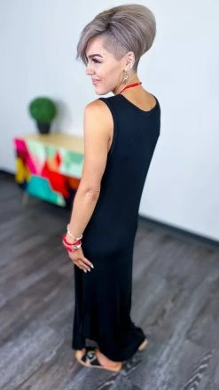 The ZigZag Stripe Black Flirty Thoughts Dress DRESSES