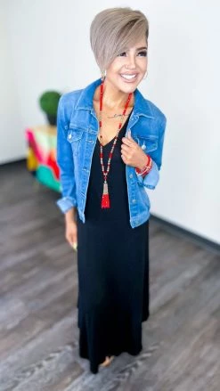 The ZigZag Stripe Black Flirty Thoughts Dress DRESSES