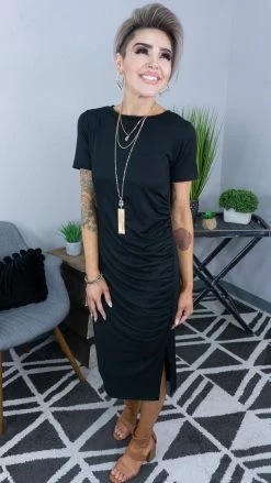 The ZigZag Stripe Black Forever More Dress DRESSES