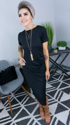 The ZigZag Stripe Black Forever More Dress DRESSES