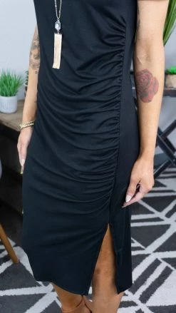 The ZigZag Stripe Black Forever More Dress DRESSES