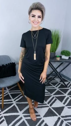 The ZigZag Stripe Black Forever More Dress DRESSES