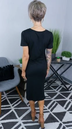 The ZigZag Stripe Black Forever More Dress DRESSES