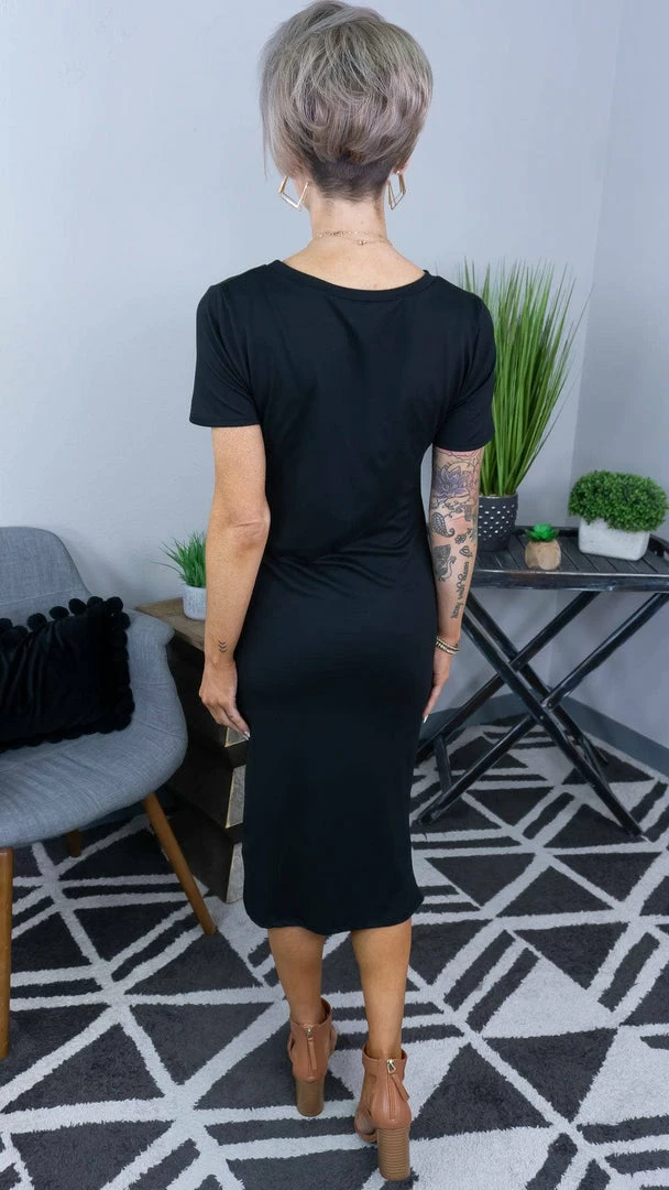 The ZigZag Stripe Black Forever More Dress DRESSES